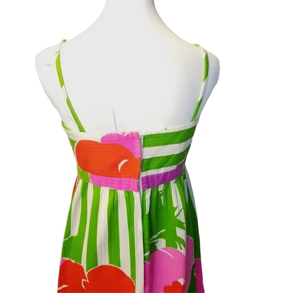 Vtg 60s Malia Honolulu floral long maxi dress Marimekko style flowers - Picture 4 of 9